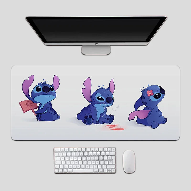 Oversized Stitch Pu Leather Mouse Pad Children and Students Cartoon Book Table Mat Anime Home Office Keyboard Pad Cute Wrist Pad
