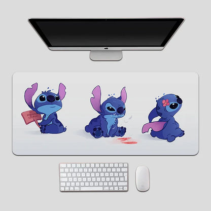 Oversized Stitch Pu Leather Mouse Pad Children and Students Cartoon Book Table Mat Anime Home Office Keyboard Pad Cute Wrist Pad