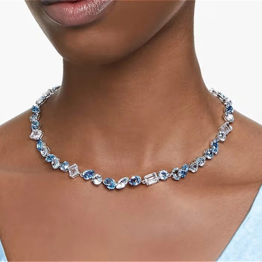 YEEVAA Candy Colorful Imitation Crystal Dopamine Unique Design Choker Necklace Bracelet Earrings, Jewelry for Women Bridal Gift