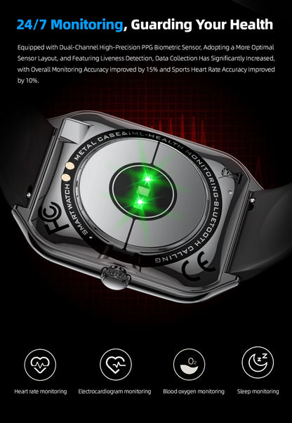 New Ultra Thin Smart Watch men 1.96" AMOLED 360*360 HD Pixel Display Always Show Time Call Reminder Smartwatch Ladies For huawei