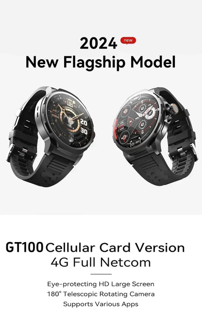2025 New Smartwatch 1.85-inch Display High Definition Screen Android OS 4G SIM Card 180° Rotating Camera Waterproof WiFi GPS
