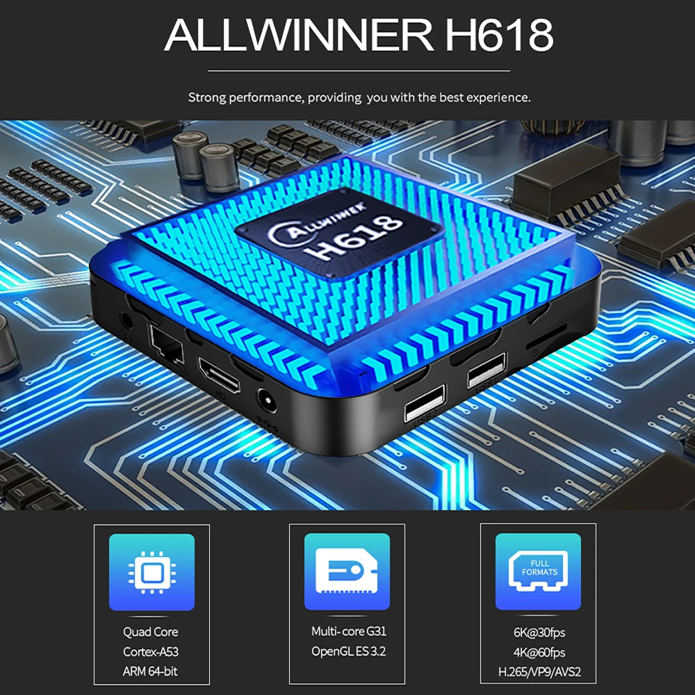 T95 MAX Android 16 Smart TV Box Allwinner H618 64G 128G ROM 2.4G&5G Dual Wifi 4K 8K HDR10+ BT5.0 Voice Media Player Set Top Box