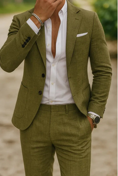 2025 Spring New Men Digital Print Casual Suit Set Jacket Pants Two Piece Cross Border Trade