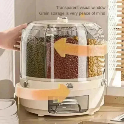 Moisture Proof Rice Bucket Rotating Sealed Grain Bucket Storage Box Practical Storage Box Kitchen Household Kitchen Products