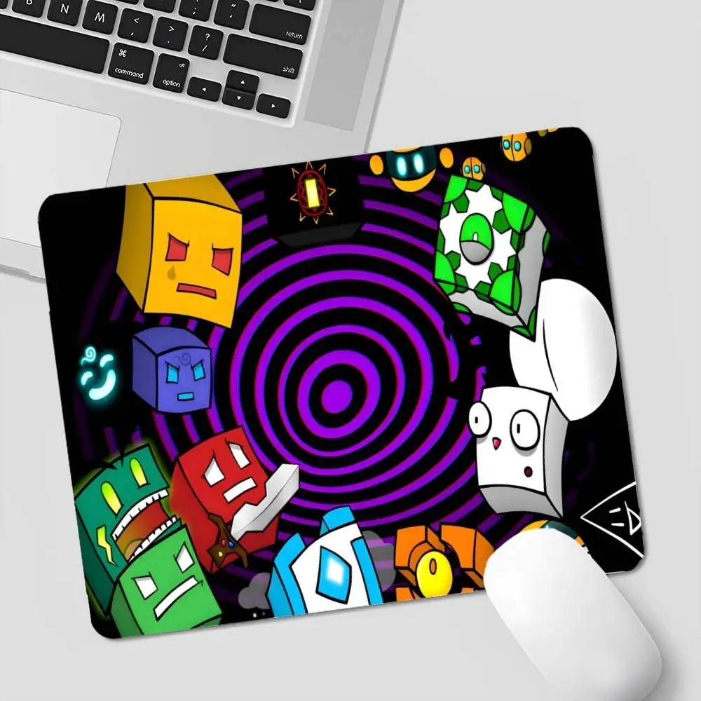 Cartoon Geometry Dash Video Game Office Student Gaming Thickened Large Pad Non-slip Cushion Mouse Pad for PC Computer Table