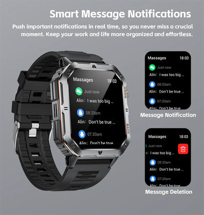 Smart Watch 2.01 Inch Screen Bluetooth Call 1000mAh Voice Assistant Watch Sport Fitness 3ATM Waterproof Smartwatch For Men 2025