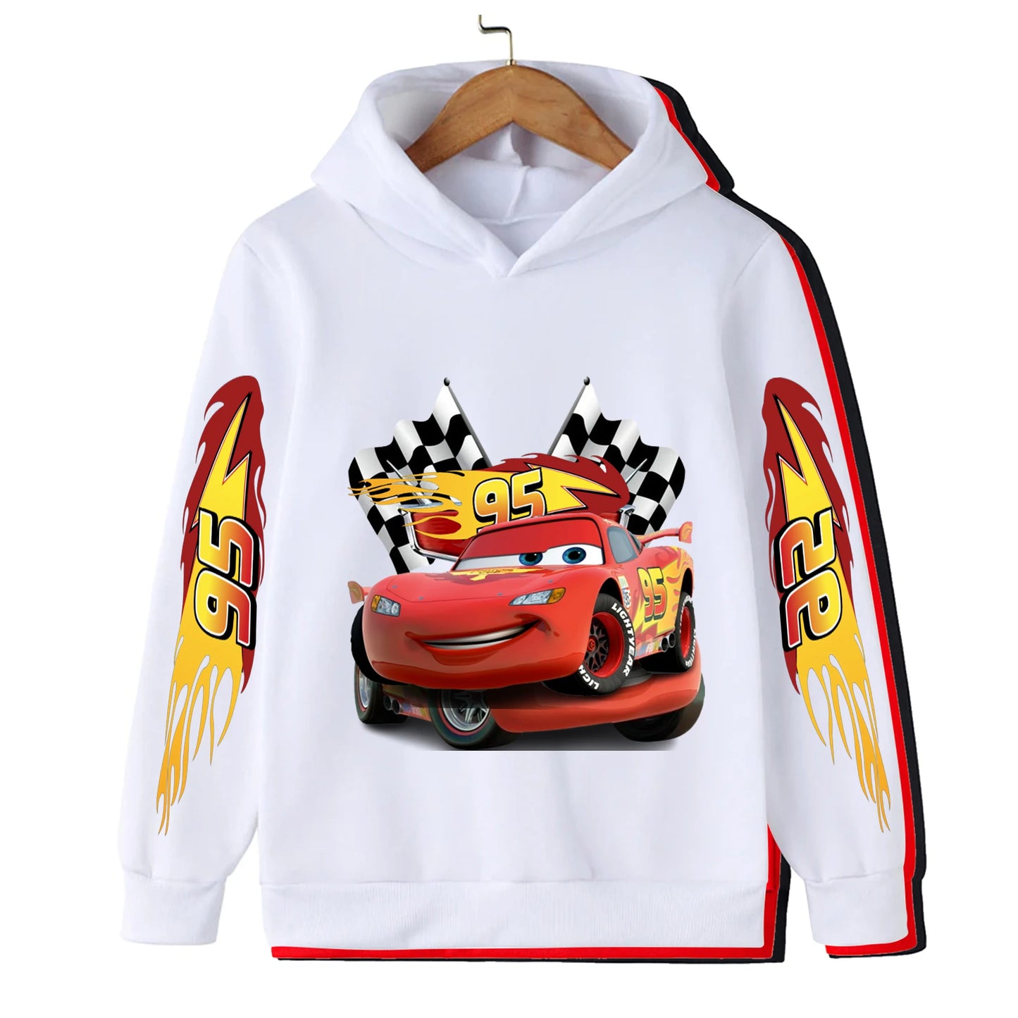 Fall and winter new sweatshirts Disney car kids lightning McQueen cartoon print kids hoodie pants anime kawaii boys and girls