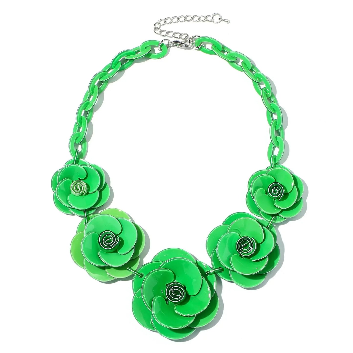 Blucome 2022 New Acrylic Flower Shape Necklace Female Exaggerated Clavicle Sweater Necklace Unique Women Girls Pendant  Jewelry