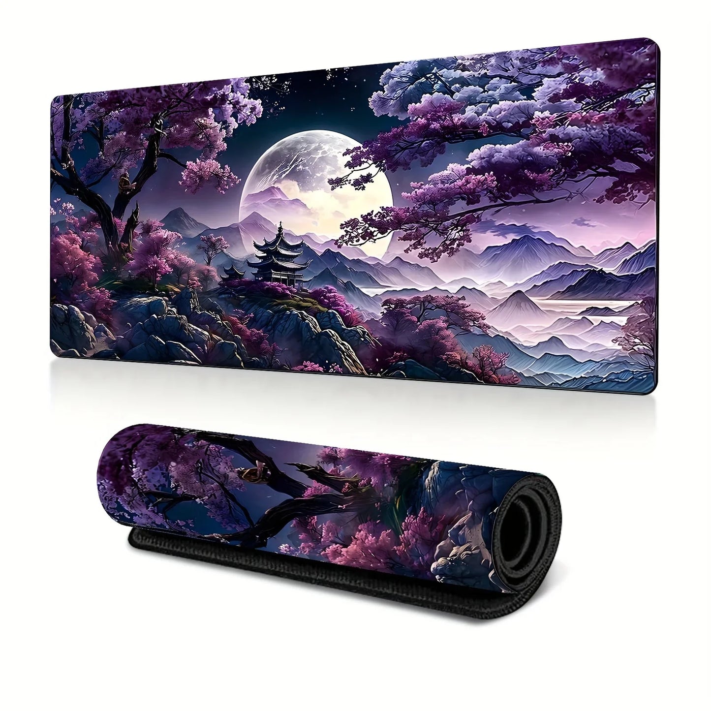 Japanese Cherry Blossom Wave Mouse Pad Purple Gaming XL Home New HD Mousepad XXL Non-Slip Office Keyboard Carpet Laptop Mice Mat
