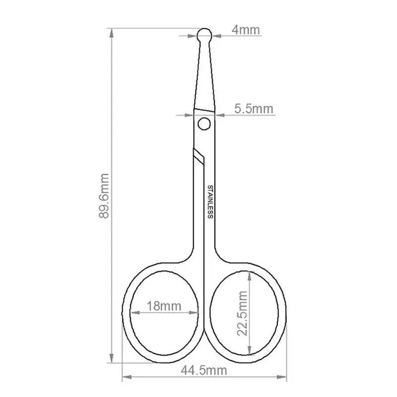 Stainless Scissor Beauty Nose Hair Trimmer Scissors Eyebrow with Sharp Head Steel Round Safety Scissors Eyebrow Makeup