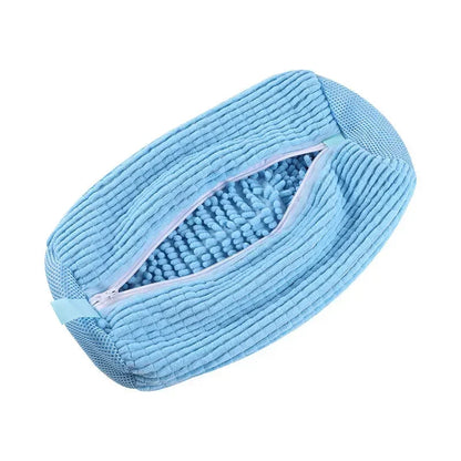 4/1PCS Chenille Shoe Laundry Bag Non-Abrasive Washing Machine Shoe Protector Bag for Sneakers Travel Storage Thickened Mesh Zipp