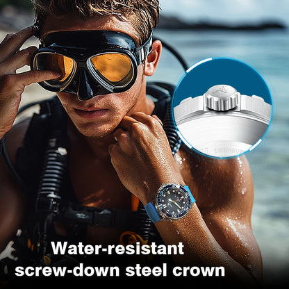 NORTH EDGE TRITON Solar Powered Dive Watch Men Luxury Quartz Watches For Men 316L Stainless Steel Case Waterproof 300M