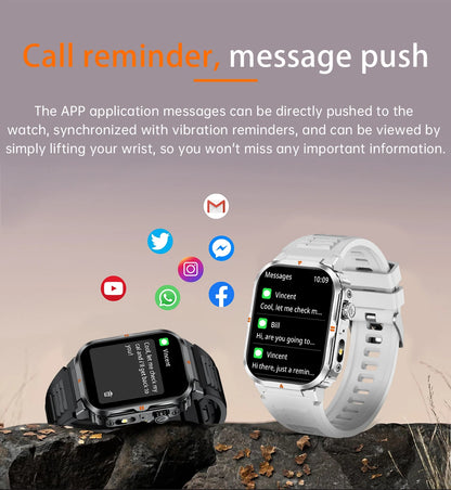 New Smart Watch For Men Women 2.01inch Large Screen Bluetooth Call LED Flashlight Sports Fitness Bracelet Waterproof Smartwatch