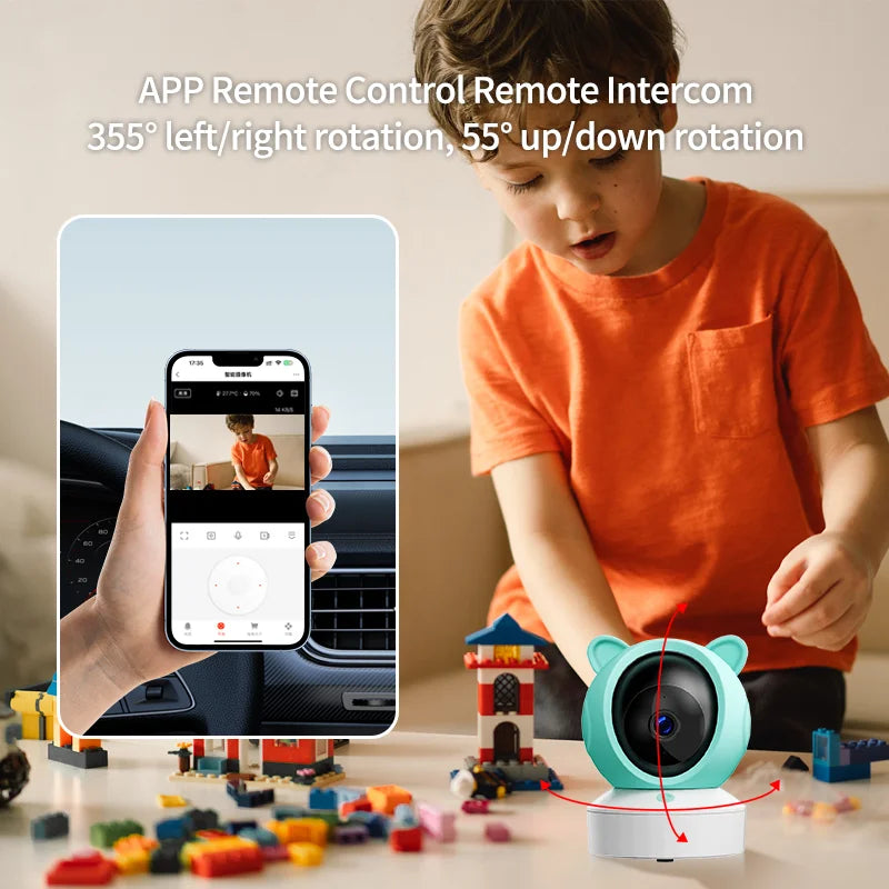 DANMINI 5 "tuya baby monitor 2K high definition WiFi remote mobile APP control up, down, left and right rotation gimbal camera