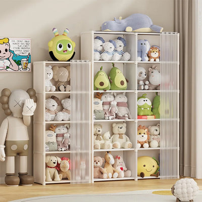 Multi Layer Storage Rack Home Bedroom Floor To Ceiling Dust-proof Simple Wardrobe Display Cabinet No Need for Drilling Holes