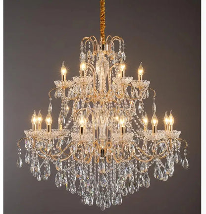 Modern Crystal Chandelier Hanging Light Candle Style Crystal Lighting Living Room Bedroom Lobby Lustres Fixtures Home Decoration