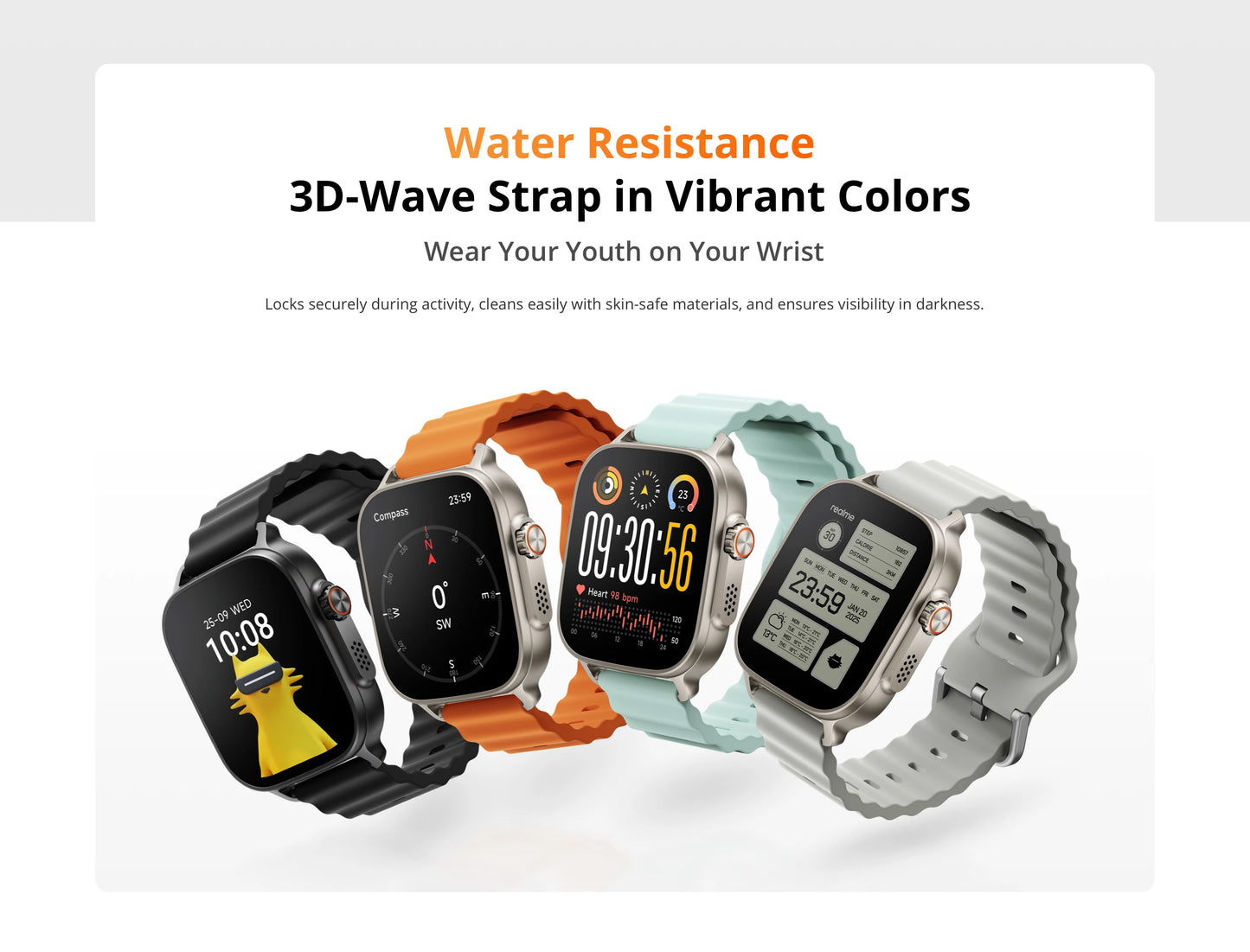realme Watch 5 Smart Watch 1.97" 2D Flat AMOLED Display Compass & Independent GPS with 5 GNSS 14-day Battery Life NFC Card IP68
