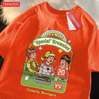 Let’S Make Brownies Family Recipes T Shirt Men Women Cotton Clothes Loose Casual Tshirt Loose Breathable Street Tees Couple