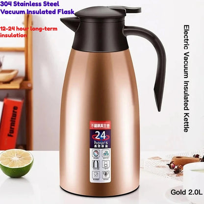 2L304 stainless steel vacuum insulated kettle thermos European coffee pot household hot water bottle household insulated kettle