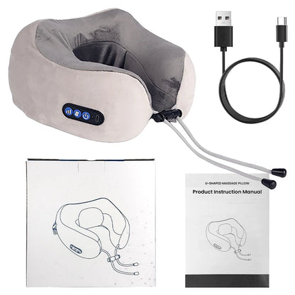 Electric Neck Shiatsu Massager U Shaped Pillow infrared Heat Vibration 3D Kneading Massage Shoulder Cervical Pain Relief Fatigue