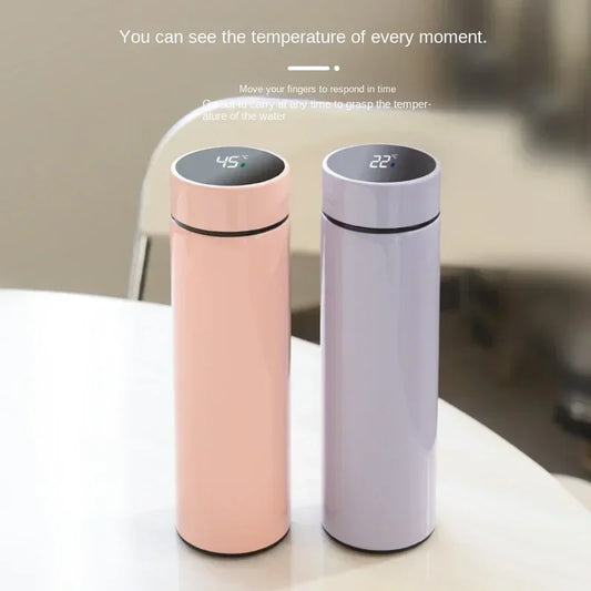 2025 Smart Display 304 Stainless Steel Thermos Cup Vacuum Water Cup for Men and Women Students High Value Office Cup