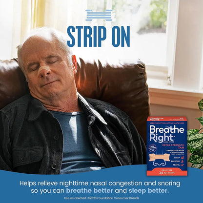 26/52/78 Pcs Breathe Right Nasal Strips,Stop Snoring,Tan Nasal Strips,Drug-Free Snoring Solution & Instant Nasal Congestion