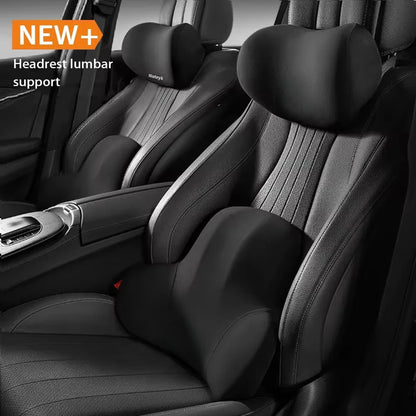 Car Neck Pillow Memory Foam Protective Lumbar Back Support Breathable Car Headrest Cushion Relieve Stress Car Seat Pillow