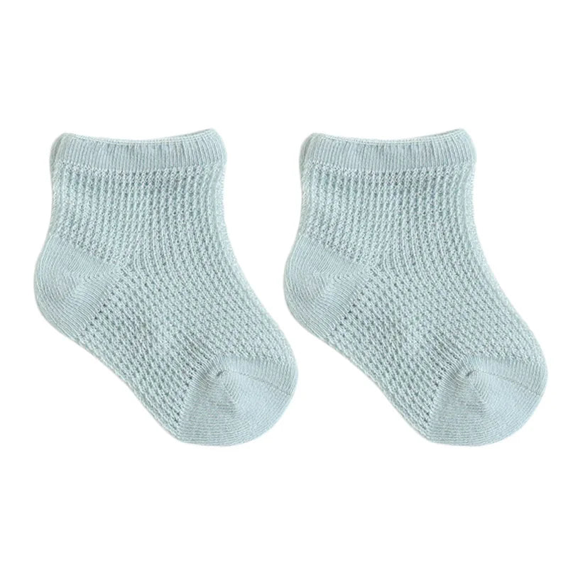 4 Pairs/Lot  New Baby Socks Mesh Thin Newborn Socks Combed Cotton Boneless Soft Summer Baby Socks For Gift