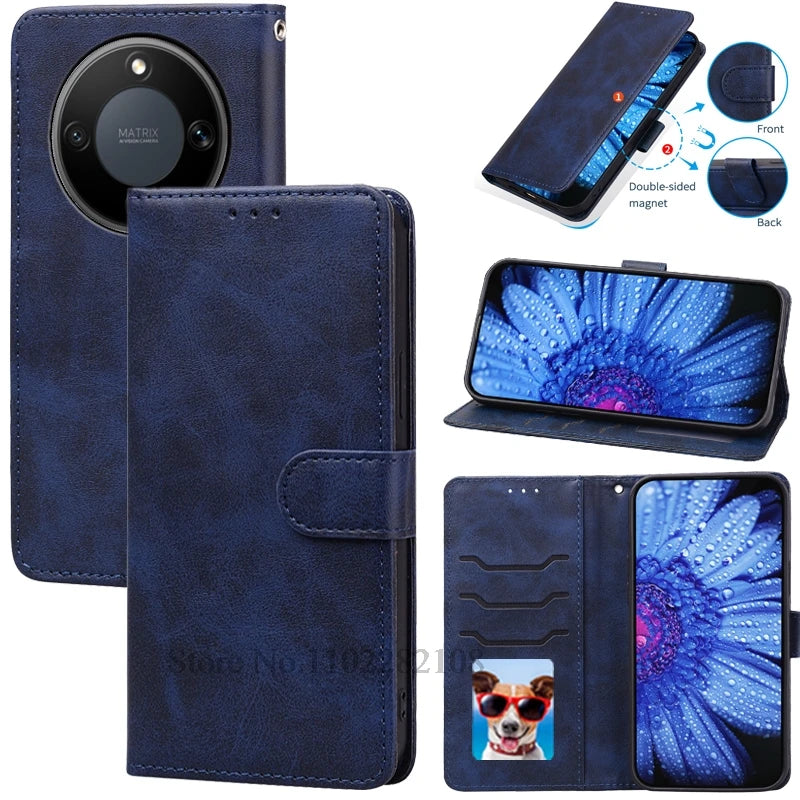 For Honor Magic8 Lite Case Flip Leather Wallet Cover For Honor Magic 8 Lite Case Soft Silicone TPU Book Cover Coque Fundas