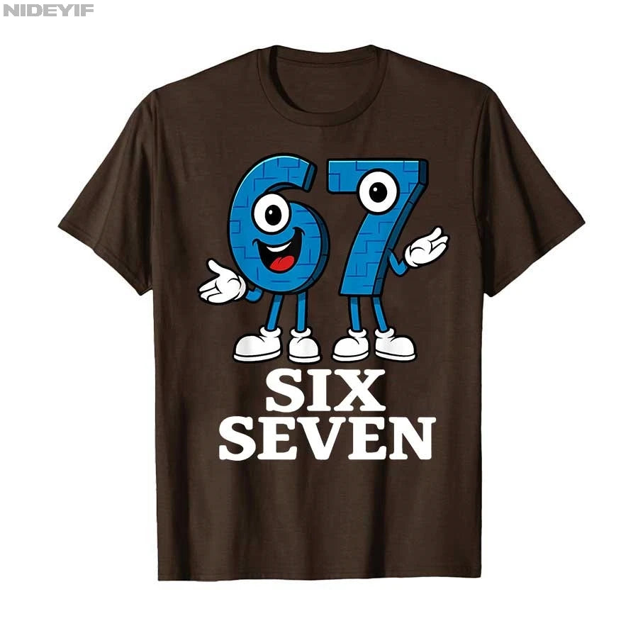 67 Six Seven 6-7 - Funny Italian Brainrot Kids Gaming Meme T-shirt For Men Women 100% Cotton T Shirts Short Sleeve Tops 0925-1