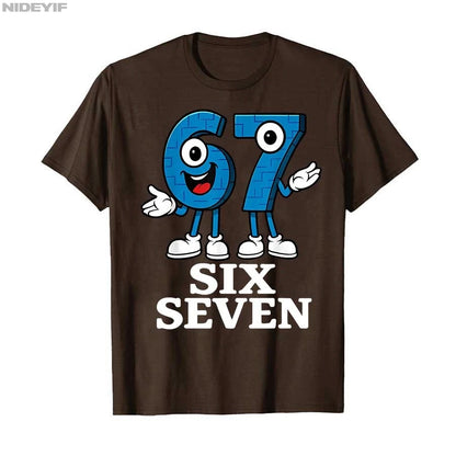 67 Six Seven 6-7 - Funny Italian Brainrot Kids Gaming Meme T-shirt For Men Women 100% Cotton T Shirts Short Sleeve Tops 0925-1