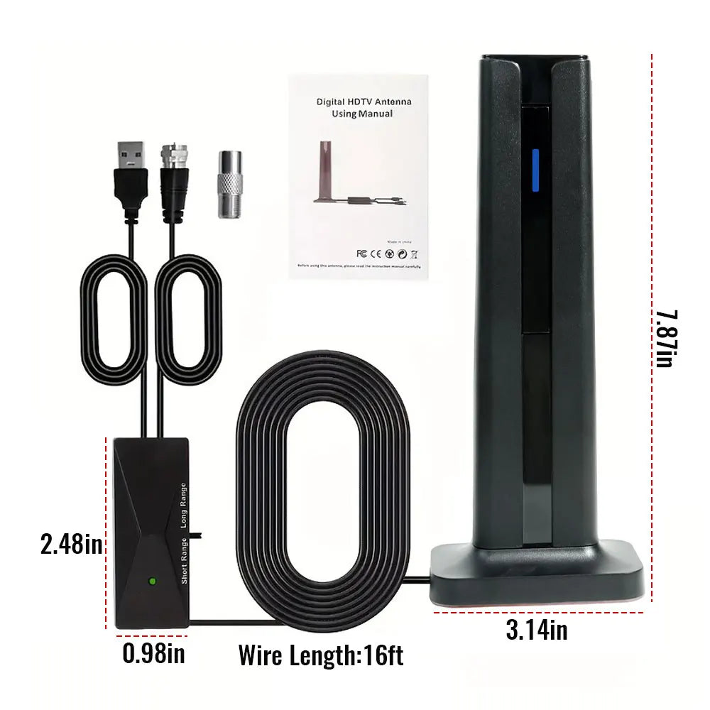 TV Antenna Indoor for  All Smart TVs for Long Range and HD Digital with Amplifier Signal for Local Channels Supports 4K 1080P