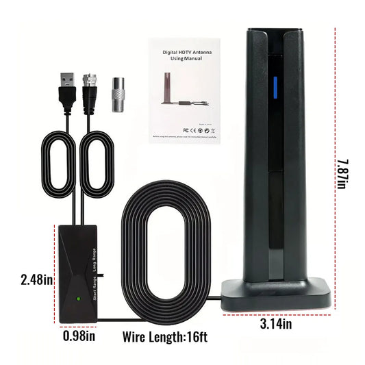 TV Antenna Indoor for  All Smart TVs for Long Range and HD Digital with Amplifier Signal for Local Channels Supports 4K 1080P