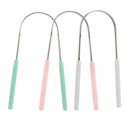 New Stainless Steel Tongue Scraper Fresh Breath Cleaning Coated Tongue Toothbrush Oral Hygiene U-shaped Metal Tongue Scraper