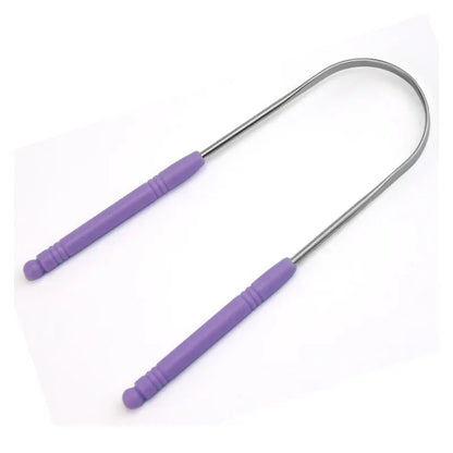 혀 스크레퍼 Hot 1PC Stainless Steel Tongue Scraper Cleaner Fresh Breath Cleaning Coated Tongue Toothbrush Oral Hygiene Care Tools
