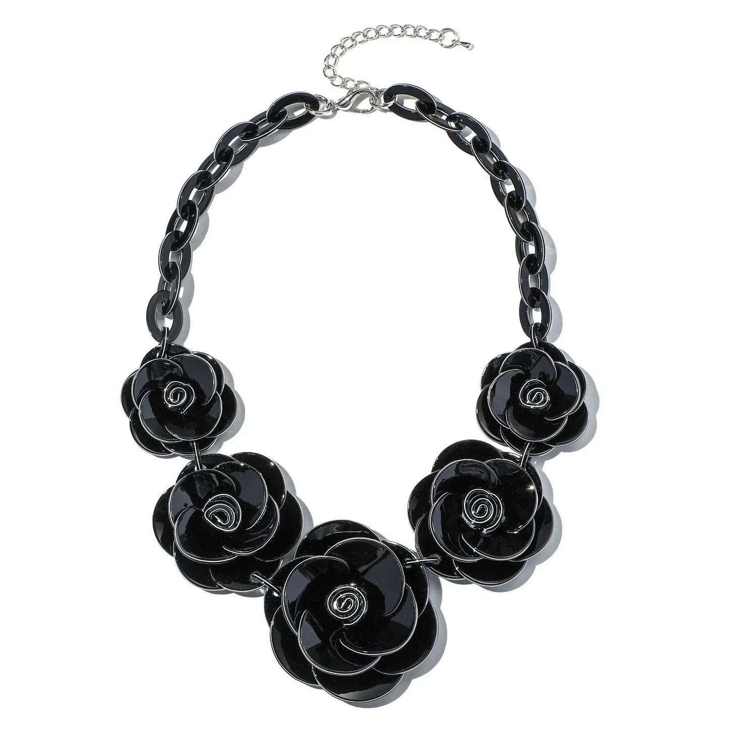 Blucome 2022 New Acrylic Flower Shape Necklace Female Exaggerated Clavicle Sweater Necklace Unique Women Girls Pendant  Jewelry