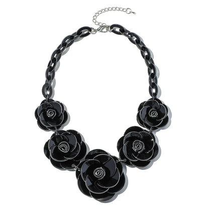 Blucome 2022 New Acrylic Flower Shape Necklace Female Exaggerated Clavicle Sweater Necklace Unique Women Girls Pendant  Jewelry