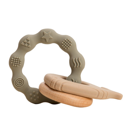 1pc Baby Teether Music Rattles for Kids Animal Crochet Rattle Elephant Giraffe Ring Wooden Babies Gym Montessori Children's Toys