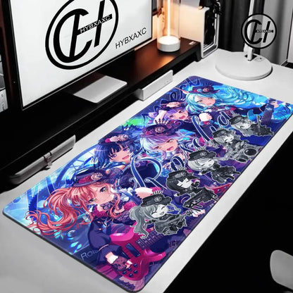XXL Size Non-slip Wear-resistant for Desk Mat Anime Laptop Desk Office gamer table pad BanG Dream Mousepad Notebook Keyboard Pad