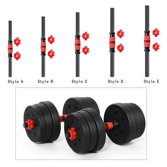 Dumbbell Barbell Bar with Buckle Non-Slip Grip Practical Durable Dumbbell Set Portable AntiSlip Grip Threaded Handles for Gym