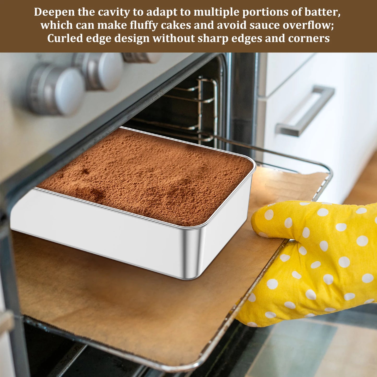 1/2Pc Stainless Steel Baking Pan Tiramisu Cake Baking Tary Easy Release Bread Pan High Temperature Resistant Loaf Tin for Baking