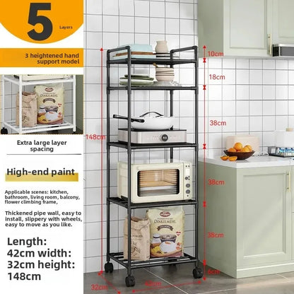 Kitchen new shelf trolley floor-to-ceiling multi-layer household storage rack bathroom rack shelf