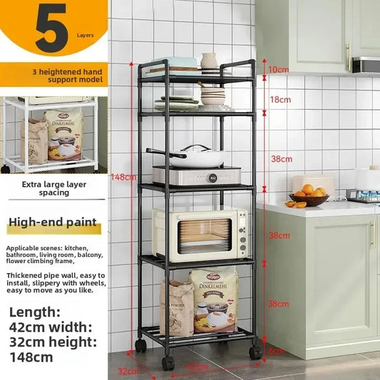 Kitchen new shelf trolley floor-to-ceiling multi-layer household storage rack bathroom rack shelf