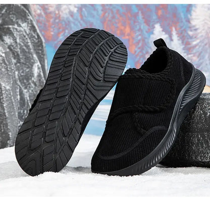 Wide Footed Shoes Winter Suede Casual Shoes Men Anti Slip Sole Loafers Women Minimalist Style Snow Comfortable Thick Soled Shoes