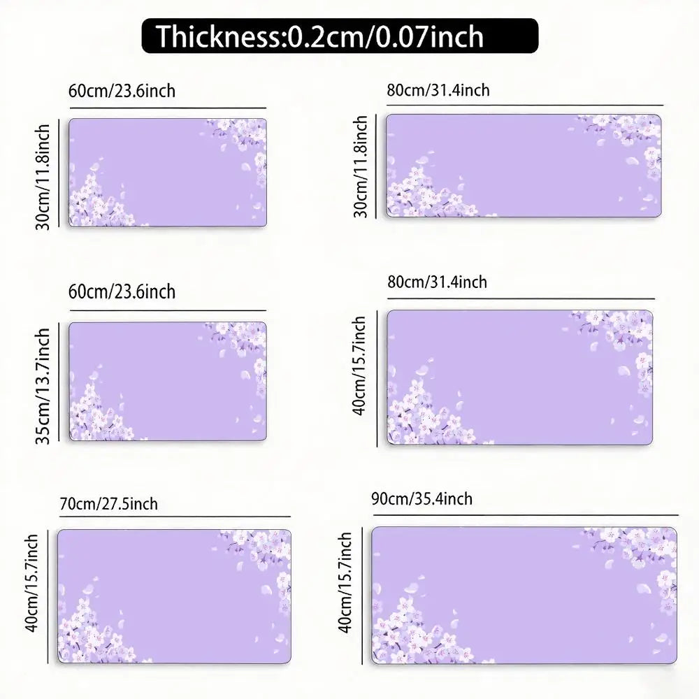 Blue Cherry Blossoms Mousepad Home Computer Table Large Pc Mouse Pad Art Sakura Keyboard Mause Rug Desk Mat Offices Accessories