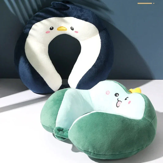 Car Portable U-shaped Pillow, Commuting Nap Cartoon Neck Protection Pillow, Outdoor Travel Airplane Pillow Car Accessories