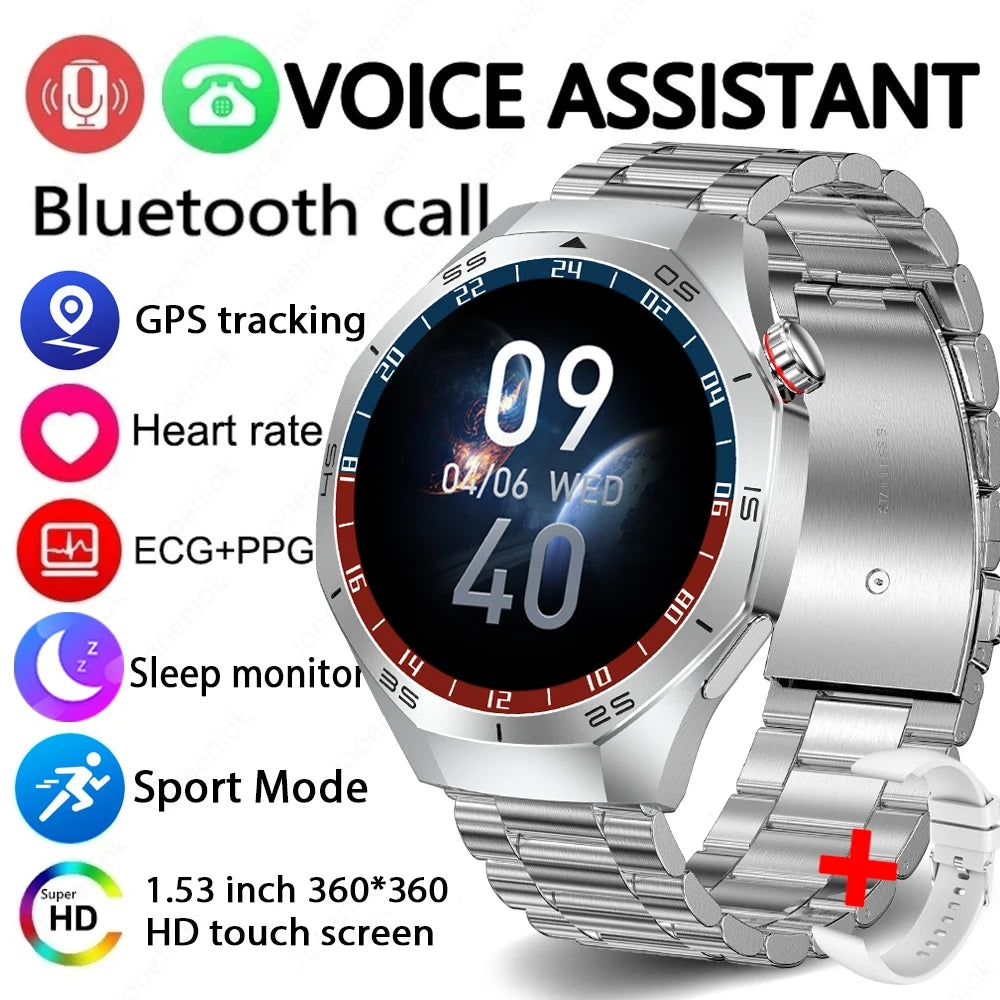 2026 New Watch 5 Pro GPS Track Smart Watch Men 360*360 AMOLED Screen NFC BT Call Waterproof Health Monitor Man Smartwatches IOS