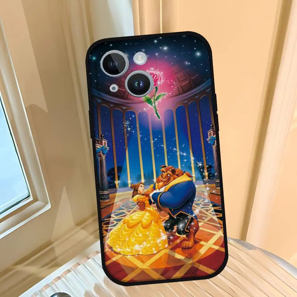 Beauties Beasts Rose Princess Art Print Phone Case For IPhone 1716 15 14 13 Pro Max 11 12 Mini X Xs XR Black Silicone Cover