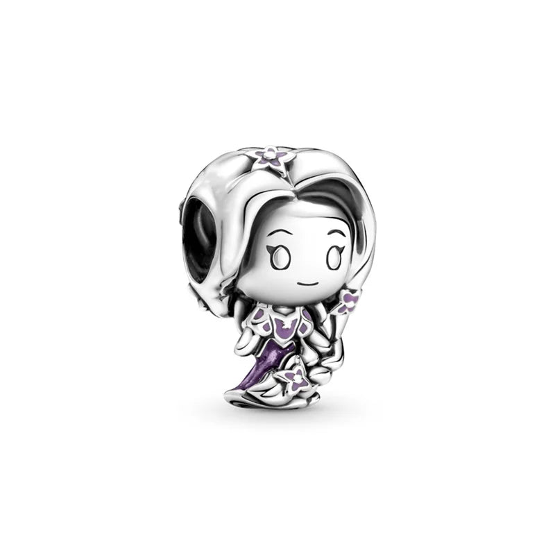 Disney Plata De Ley 925 Silver Charm Monster Activity Flowers Pendant Beads Original Women Bracelets Bangles DIY Jewelry Gift