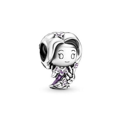 Disney Plata De Ley 925 Silver Charm Monster Activity Flowers Pendant Beads Original Women Bracelets Bangles DIY Jewelry Gift